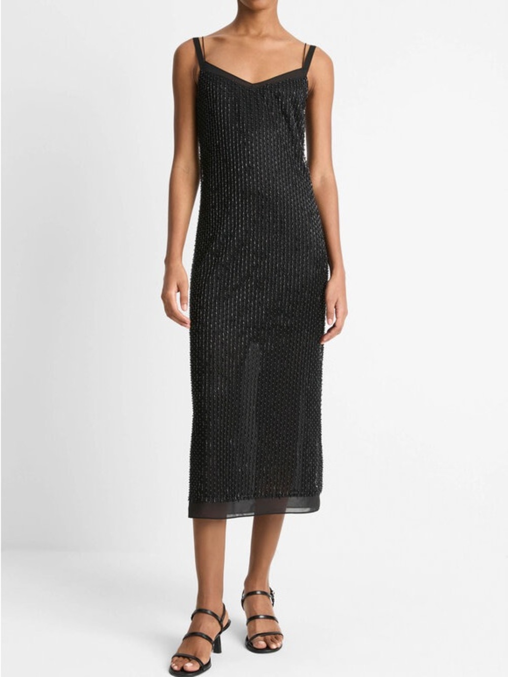 NWT Vince Black Beaded Slip Dress